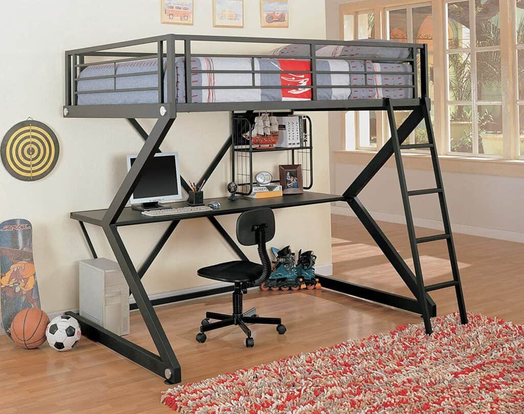 Coaster Loft Bed Full-Size Work Station with Desk